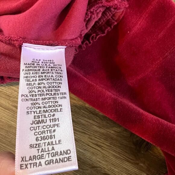 Juicy Couture Y2K Burgundy Smocked Zip-Up Sweater Size XL - Picture 6 of 6